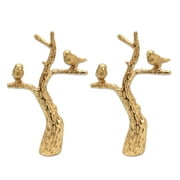 Royal Designs, Inc. Small Birds in Tree 3 Inch Lamp Finial for Lamp Shade, F-5029PB-2, Antique Brass, Pack of 2