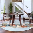 thumbnail image 4 of Summer Shell Round Living Room Rugs 8 ft, Ocean Starfish Coral Marine Life Washable Large Area Rug with Non-Slip Sturdy Edge Binding Round Carpet for Dining Room Kitchen Office, 4 of 9