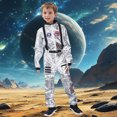 thumbnail image 5 of Alaiyaky Kids Astronaut Costume, Space Costume Halloween Fancy Dress Kids Girls Boys Astronaut Astronaut Uniform Jumpsuit Outfits Halloween Book Day Party Dress Up, 5 of 7