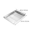 thumbnail image 2 of HLONK Small Roasting Pan Oven Stainless Steel Grill Plate Oil Draining with Mesh Rack, 2 of 6