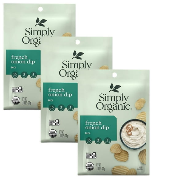 Simply Organic French Onion Dip Mix 1.10 oz (Pack of 3)