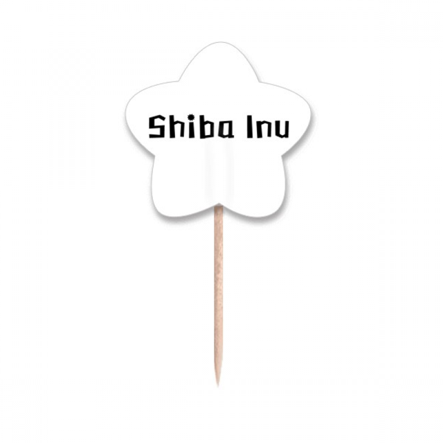 Shiba Inu Selección de pastelitos Star lable Flag en palillos de dientes