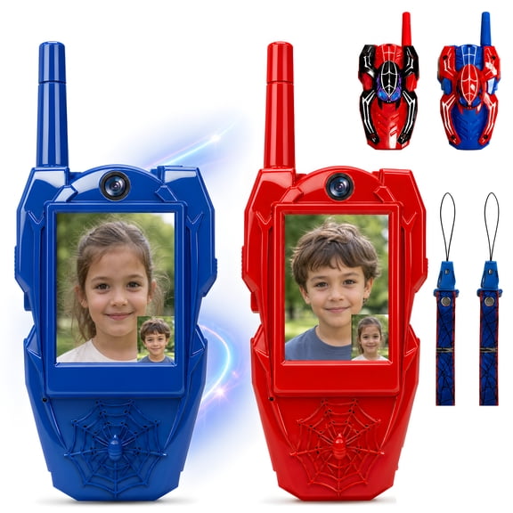 JUGAAD LIFE Video Walkie Talkies for Kids, Long Range 2 Pack Rechargeable Walkie Talkies for Boys Girls 5 7 Years Old, Outdoor Kids Toys for Camping, Hiking, Birthday Gifts Ages 3-12