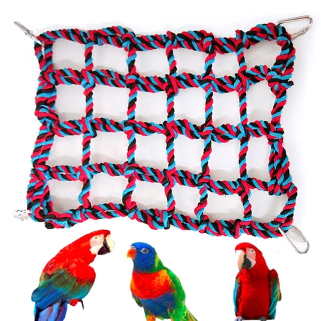 Bird Climbing Toy Nylon Rope Parrot Climbing Net Bird Hammock Parrot Chew Toy