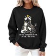 thumbnail image 2 of Christmas Sweatshirt for Women Long Sleeve Crewneck Printed Pullover Top Black-1 L, 2 of 8