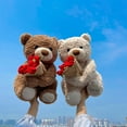 thumbnail image 4 of Teddy Bear Stuffed Animal Gift with Rose Funny Cute Bear Stuffed Animal Plush Gifts for Christmas Valentine Mother Birthday Wedding, 11.8 Inches, 4 of 6