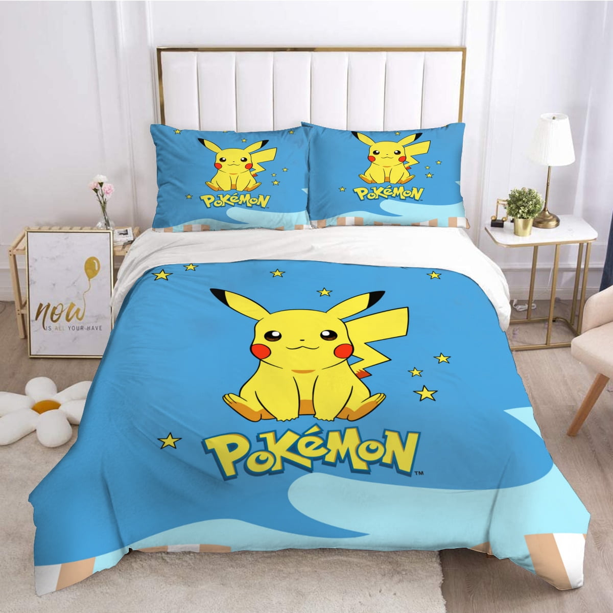 Pokemon Pikachu Quilt Cover 3D Cartoon Printed Bedding Bed Spead