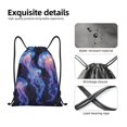 thumbnail image 5 of Drawstring Backpack - Floating Space Jellyfish A Splash Proof Small Drawstring Gym Bag for Women Men, Cinch Sports String Bag Backpack for Travel Swimming Beach, 5 of 8