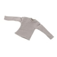 thumbnail image 5 of 1/12 Scale Men Figure Long Sleeve T Shirt Clothing, Miniature Doll Clothes for 6 inch Figure Light Gray, 5 of 8