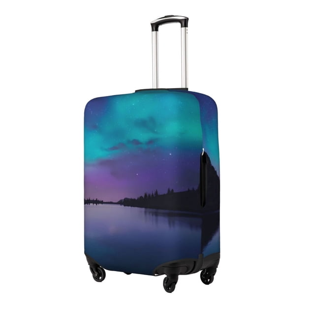 Balery Night At Lake Aurora Funda de equipaje, fundas para maletas, elástica, lavable, protector de maletas, compatible con maletas de 18 a 32 pulgadas-Large
