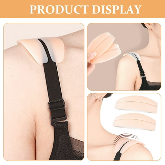 BERTDOMD 2 Pairs Soft Silicone Bra Strap Cushions Non-Slip Relief Pain Shoulder Protector Pads Bra Straps Shoulder Pads For Women Lady