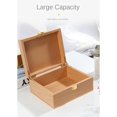 thumbnail image 4 of veasfak Large Rectangle Wooden Box Storage Plain Wood Jewelry Box Case With Lid Lock DIY, 4 of 8