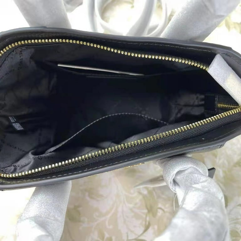 Michael Kors Avril Small Leather Top-Zip Satchel Handbag in Black  