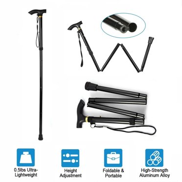 Costway Adjustable Folding Cane Seat Aluminum Alloy Crutch
