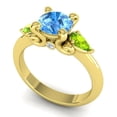 thumbnail image 2 of Diamond-Capitals 2.50 Carat New Round Cut Blue Topaz & Peridot Gemstone 3 Stone Wedding Ring for Women 18K Yellow Gold Size 4, 2 of 8