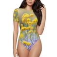 thumbnail image 2 of Fotbe Flowers And Butterflies Women's Crew Neck Short Sleeves Bodysuit Tops Round Neck Slim Sleeveless Soft Comfortable Basic-XX-Large, 2 of 7