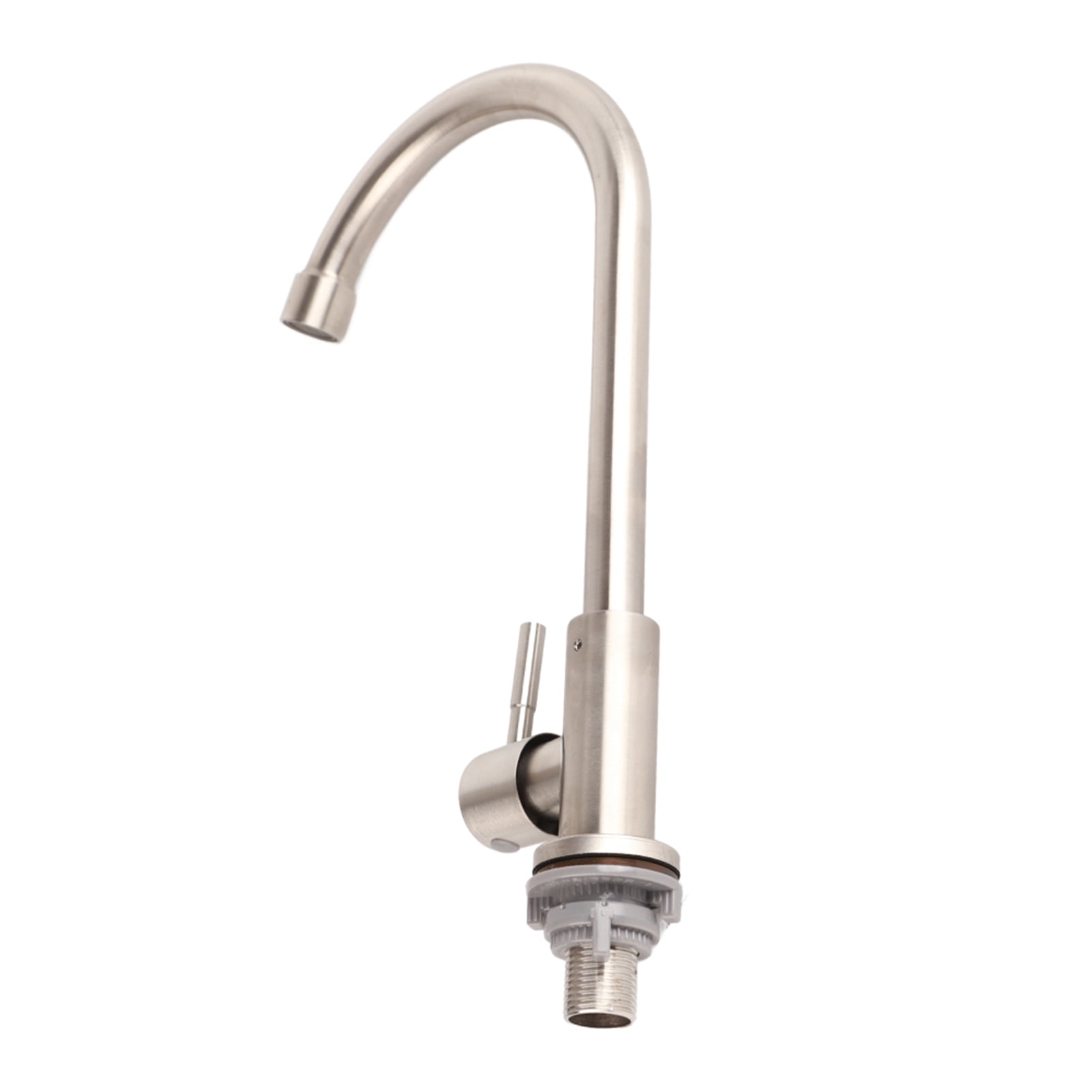 BIMZUC Stainless Steel Kitchen Faucet Single Cold Water Tap with 360 Degree Rotation Single Hole Basin Sink Faucet G1/2in Thread 11.4 inches / 29 cm
