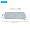 thumbnail image 2 of Uxcell 12x9" Fast Food Tray, 2 Pack Plastic Reusable Multi-Purpose Rectangle Serving Tray Light Blue, 2 of 5