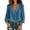 *Blue, variant on VBVC Women's Cotton Linen V Neck Blouse , Ladies' Boho Ruffle Long Sleeve Tunic Top , Casual Summer Vacation Shirts For Women, S-2XL