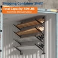 thumbnail image 3 of Yiwa 4-Tier Steel Shelving Brackets, 2 Pack Heavy Duty Hang-on Racks for Garage and Shipping Container Storage Solutions, 3 of 7