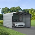thumbnail image 3 of Arrow 10 x 15 x 7 ft Eggshell Steel Carport With 3 Wall Kit, 3 of 19