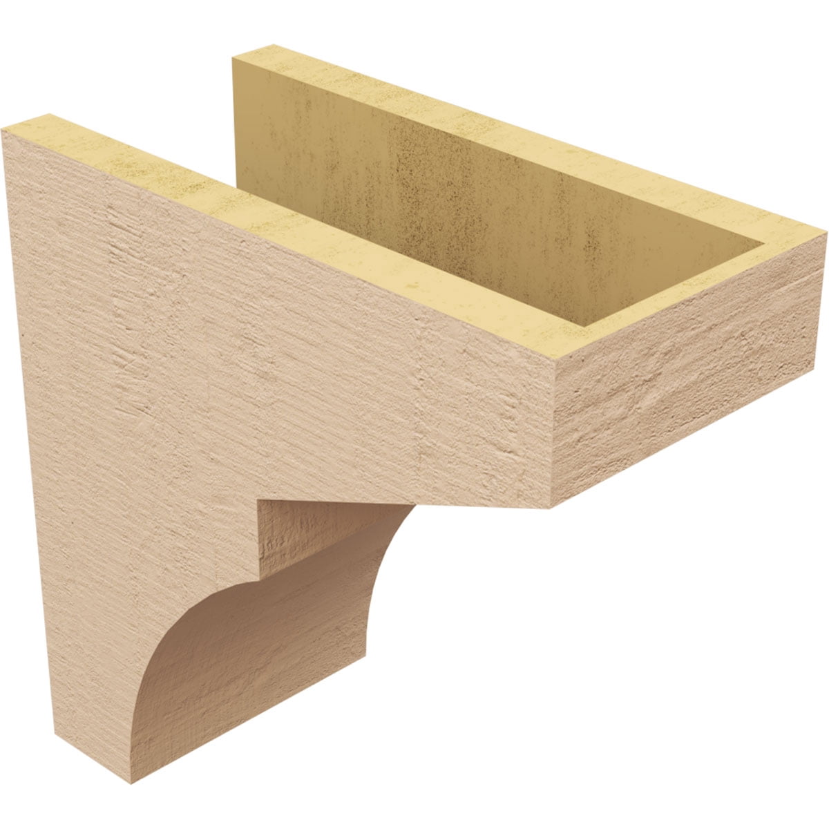6"W x 12"D x 12"H Classic Monterey Rough Cedar Woodgrain TimberThane Corbel, Primed Tan