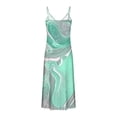 thumbnail image 4 of Vestido de Verano Casual de las Mujeres, Impresión Plegada Casual de Verano, Vestido de Cuello en V sin Mangas de Camis, 4 of 5