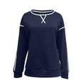 thumbnail image 5 of Admvng Womens Sweatshirts Oversized Sweatshirts Long Sleeve Crewneck Side Zipper Pullover Fall Trendy Clothes，Size S-2XL, 5 of 7