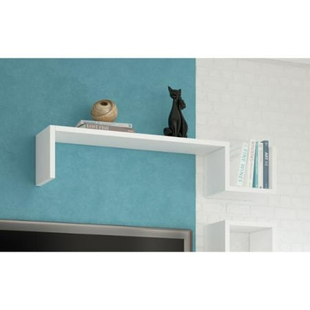 Accentuations By Manhattan Comfort Zemmur S Shaped Floating Wall Accentuations By Manhattan Comfort Zemmur S Shaped Floating Wall Mount Shelf White Com
