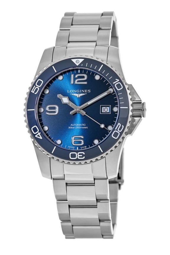 Hydroconquest Stainless Steel Sunray Blue Dial Automatic Diver's L3.781.4.96.6 300M Men's Watch