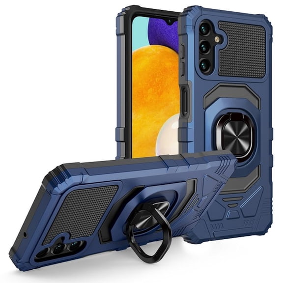Military Grade Robotic Series Hybrid Case with Ring Grip for Samsung Galaxy A15 5G - Blue