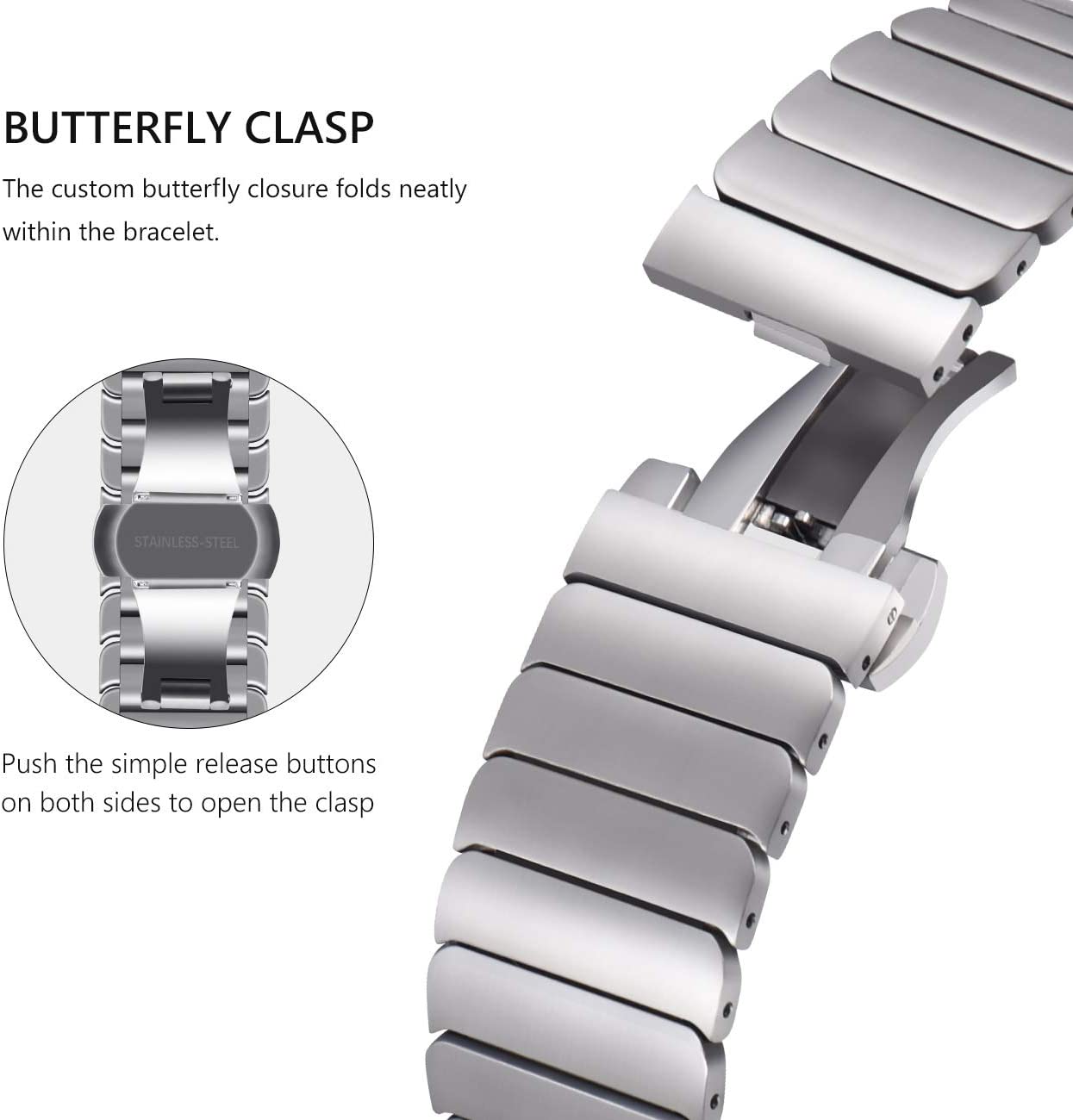 Stainless Steel Band for Apple Watch Ultra Link Bracelet 49mm