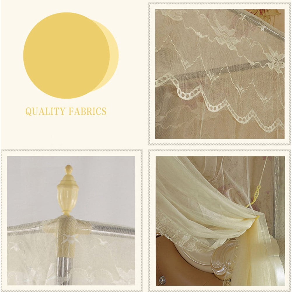 Mightlink 4 Corners Post Bed Canopy, Elegant Curtain Net, Sheer Canopy Mosquito Net, for Girls Boys Kids Room Decor