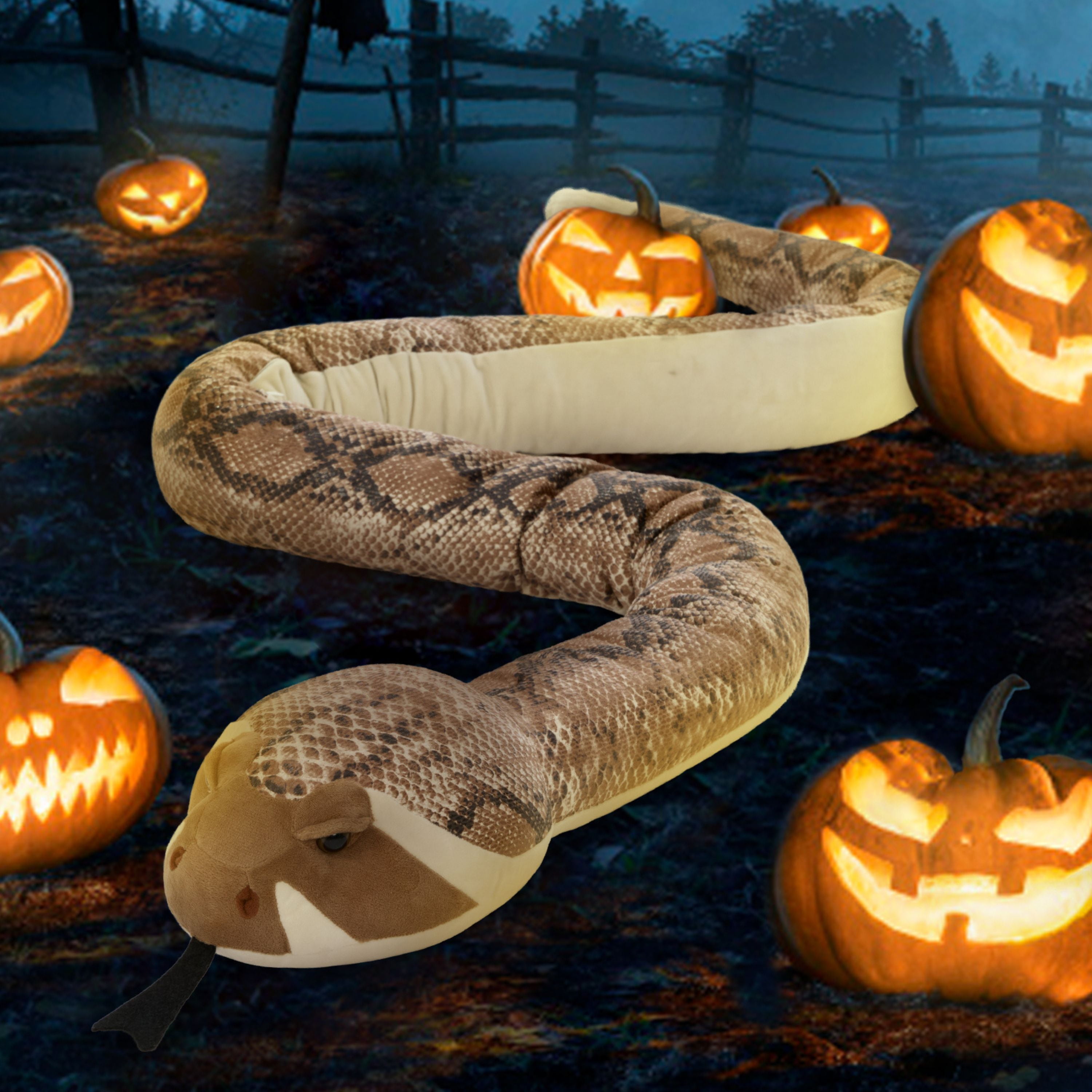 Muiteiur 97" Lifelike Plush Rattlesnake Toy Long Snake Stuffed Animal