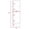 thumbnail image 3 of Two - door cabinet in light oak and white with four shelves for media and organizational storage, 3 of 4
