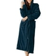 thumbnail image 3 of UVN Long Robes for Women Winter Plush Fleece Hooded Bathrobe Soft Cozy Fluffy Sleepwear Nightgown with Pockets, 3 of 11