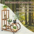 thumbnail image 4 of Patiojoy 6 Tier 6 Potted Plant Stand Rack 100% Pine Wood Flower Pot Holder Shelf Multi-Layer Flower Stand with Wheels, 4 of 9