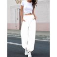 thumbnail image 4 of Women'S High Waisted Sweatpants Workout Active Joggers Pants Baggy Lounge Bottoms White M, 4 of 8