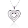 thumbnail image 1 of 925 Sterling Silver Rhodium Plated Triple Open Heart Diamond Accent Pendant with 18 inch cable Chain, 1 of 2