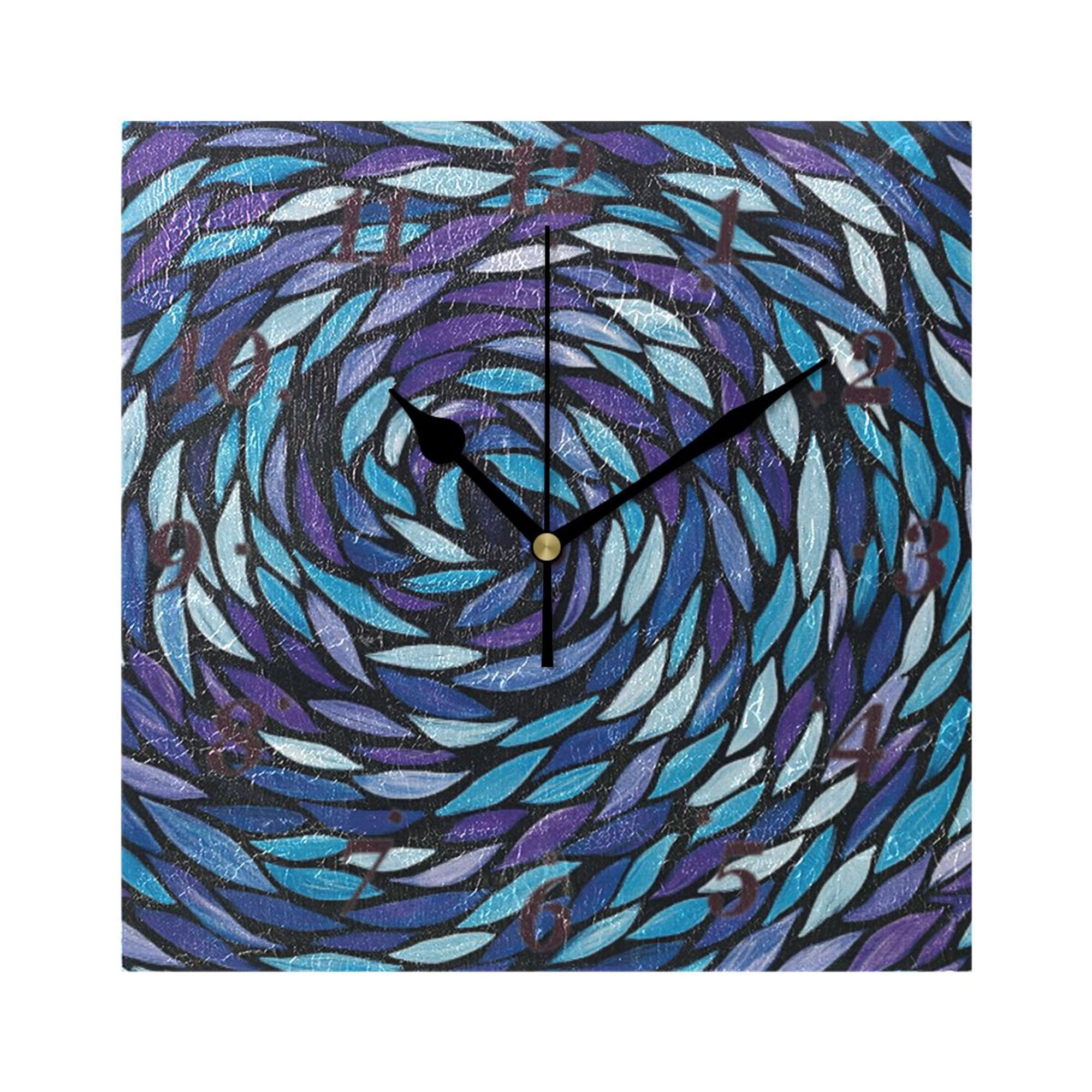 Intricate Spirals Wall Clock Square Clock Decoration Creative Clock Dual Use Black Pointer 7.78in