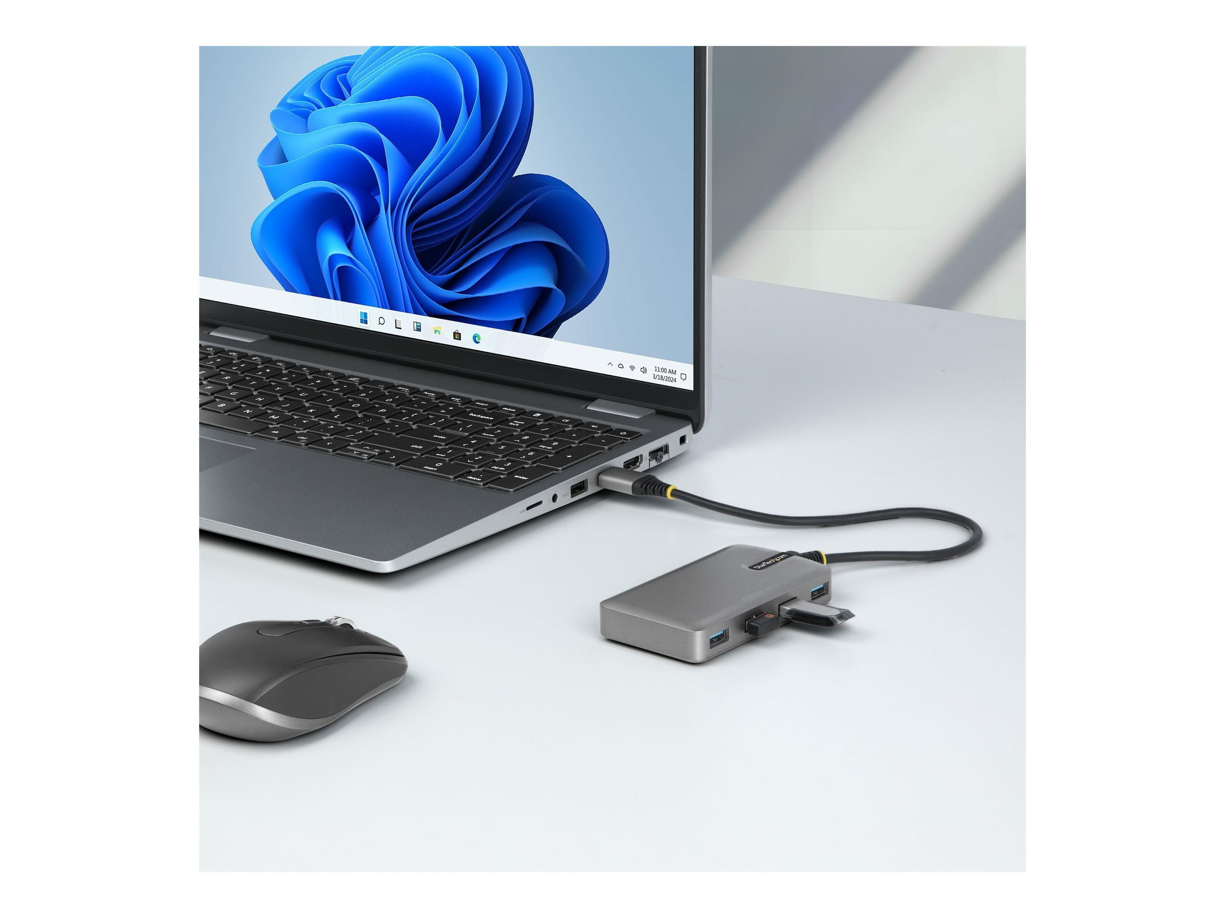 StarTech.com 4-Port USB-A Hub, 5Gbps, Bus Powered, USB-A to 4x USB-A Hub with USB-C Auxiliary Power Input, Portable USB Hub (5g4ac-usb-a-hub)