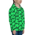 thumbnail image 3 of Fotbe Green Broccoli Pattern Youth Pullover Hooded Sweatshirt, Boys Hoodie, Kangaroo Pocket Hoodie for Kids Girls -Large, 3 of 6