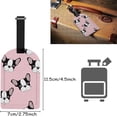 thumbnail image 2 of GZHJMY Black White Dog Pink Luggage Tags Set of 2, PU Leather Travel ID Label with Privacy Name Card Cover for Travel Bag Suitcase Decoration, 2 of 6