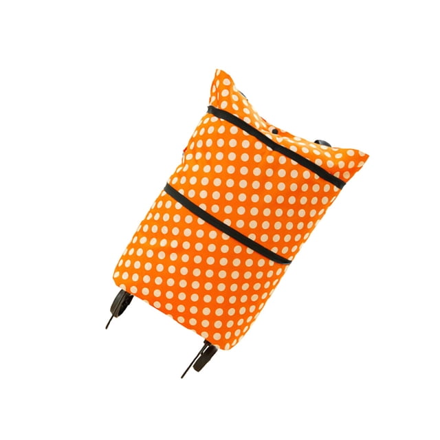 Bearachild Bolsa de carrito de compras plegable portátil con ruedas Bolsa de tela Oxford impermeable Almacenamiento y organización del hogar naranja Tipo B