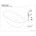 thumbnail image 6 of Kingston Brass VTDE713321 71" Acrylic Oval Double Ended Freestanding Tub with Drain, Glossy White, 6 of 10