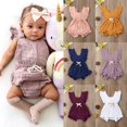thumbnail image 5 of Newborn Baby Girl Ruffle Solid Romper Backcross Bodysuit Jumpsuit Outfit Sunsuit Baby Clothes, 5 of 5