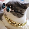 thumbnail image 3 of TIMIFIS Dog Collar Cuban Link Thick Golden Chain Dog Cat Pets Safety Collar Dog Training Collar - Fall, 3 of 5