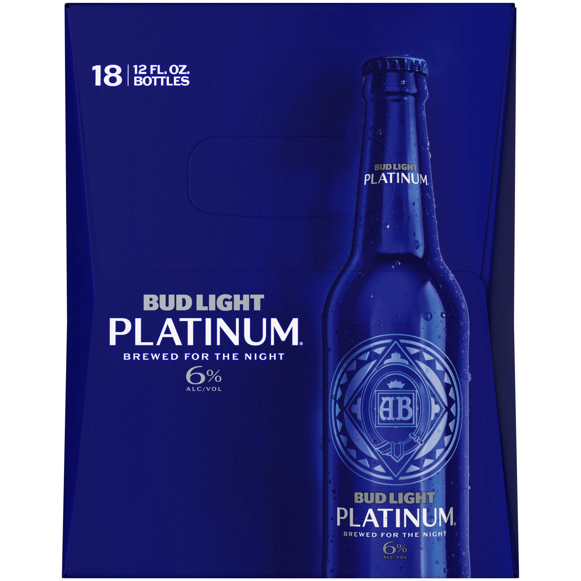 Bud Light Platinum American Light Lager Beer 18 pack 12 fl oz Glass Bottles 6% ABV