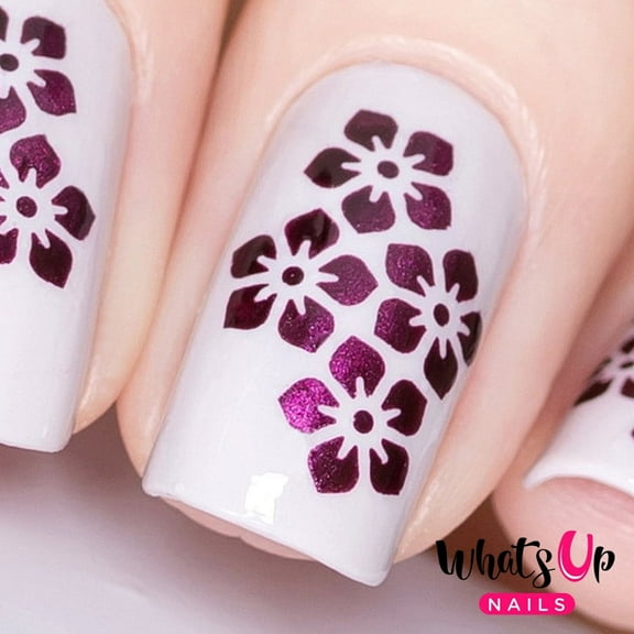 Whats Up Nails - Florets Vinyl Stencils Nail Art Design