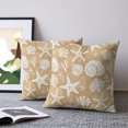thumbnail image 2 of Pillow Covers 16x16 Set of 2, Starfish Khaki Coastal Throw Pillow Covers Decorative Couch Cushion Cover, Summer Nautical Shell Beach Microfiber Soft Square Pillowcases for Bedroom Living Room Sofa, 2 of 9